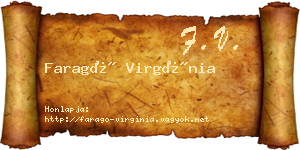 Faragó Virgínia névjegykártya